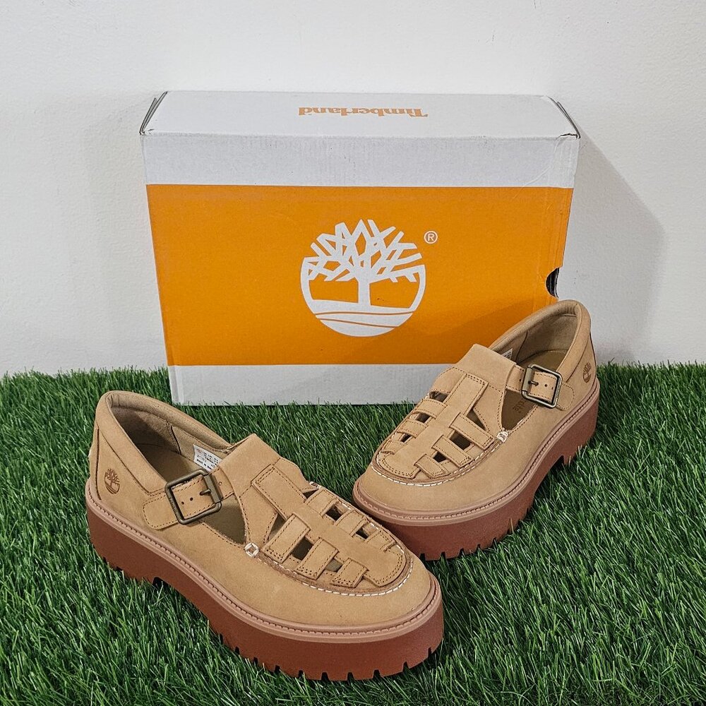 Timberland Stone Street Platform Buckle Women's Size 10 - Medium Beige Nubuck